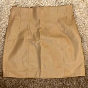 ZARA Camel Faux Leather Skirt